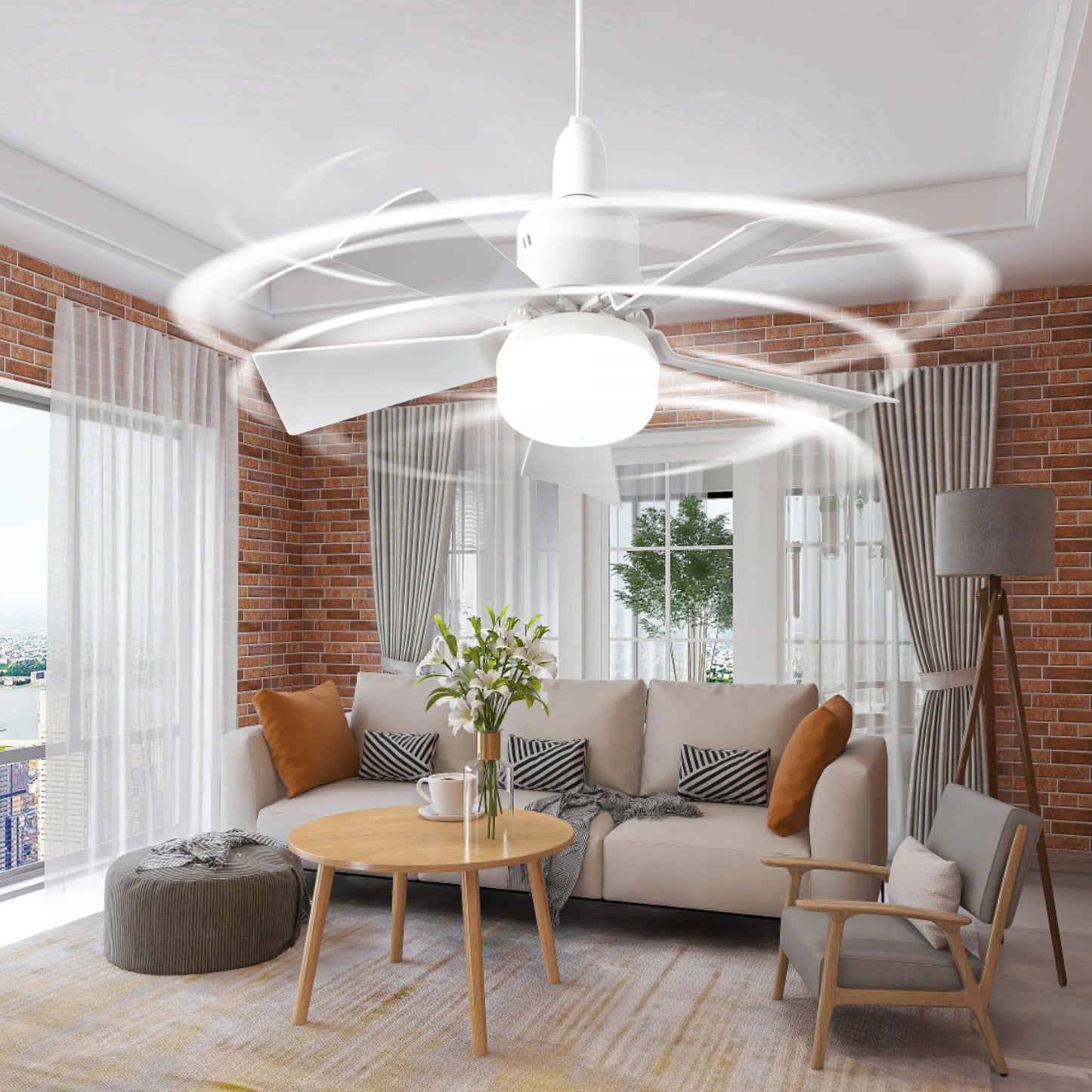 Ventilateur De Plafond À Trois Vitesses Avec Lumière Télécommande Compact