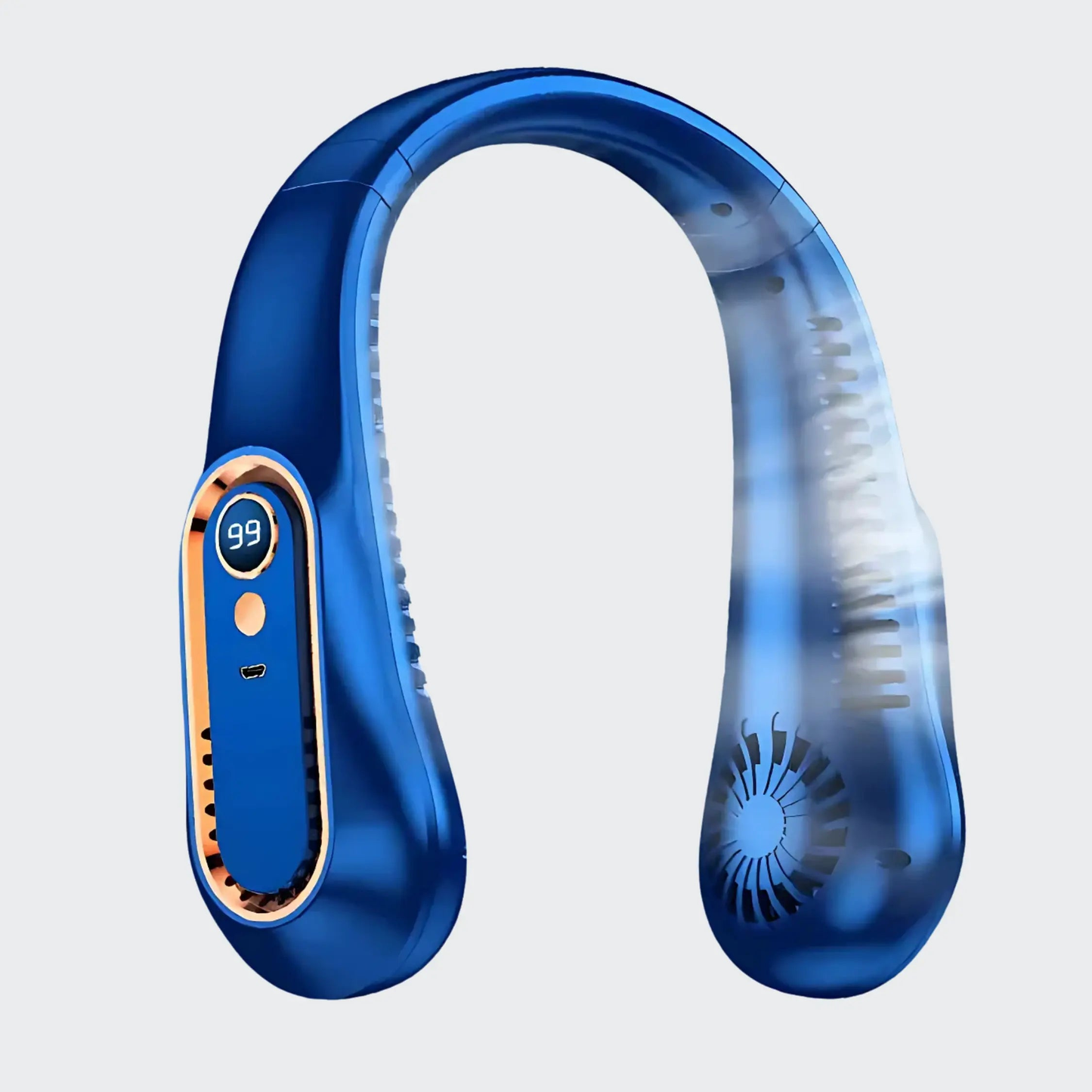 AVIS – Ventilateur de cou portable et rechargeable Bleu