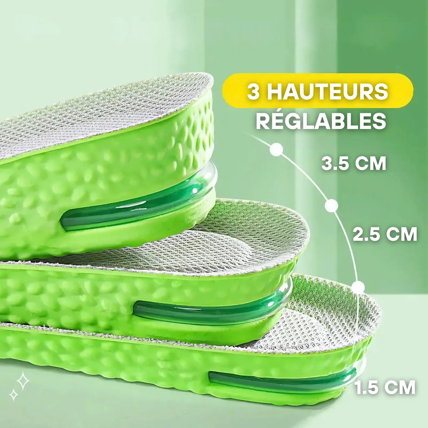 Semelles Intérieures Pro Coussin D'air Gain De Hauteur