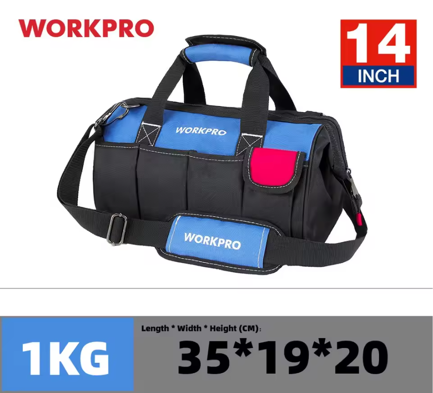 WORKPRO Sac À Outils Étanche, Organisation Multi Poches, Tailles 13 À 18 14 pouces US