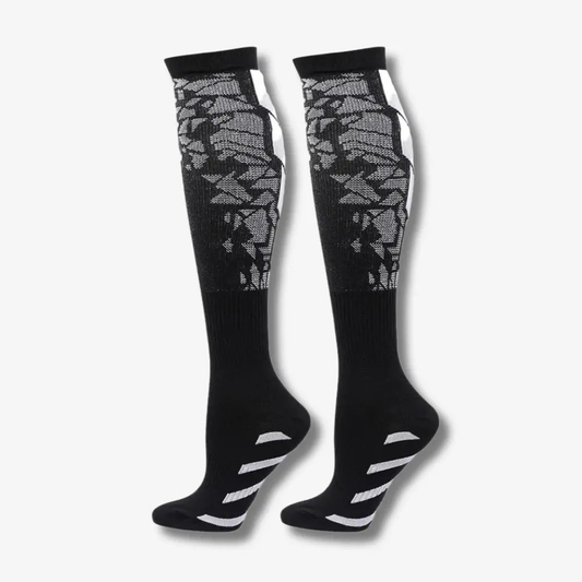 Coolsa – Chaussettes hautes de compression et soutien Gris clair