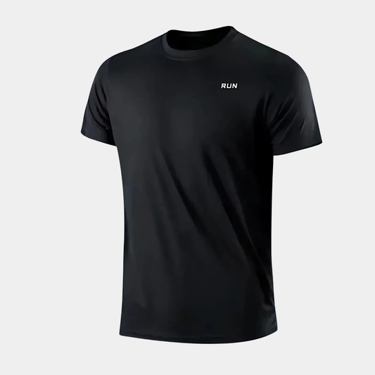 RUN – T-shirt col rond respirant Noir