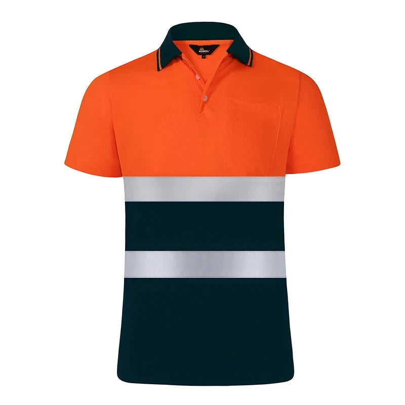 T-shirt haute visibilité Vizwell 403 Orange & bleu marine