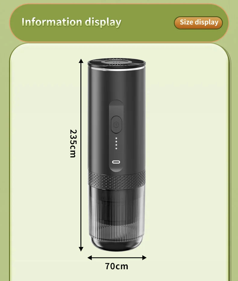 Cafetière expresso portable électrique – capsules et café moulu