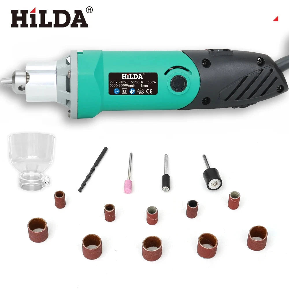 HILDA Outil Rotatif 500W Haute Puissance, 6 Vitesses, Mandrin 0.5-6.5 mm AB269 EU