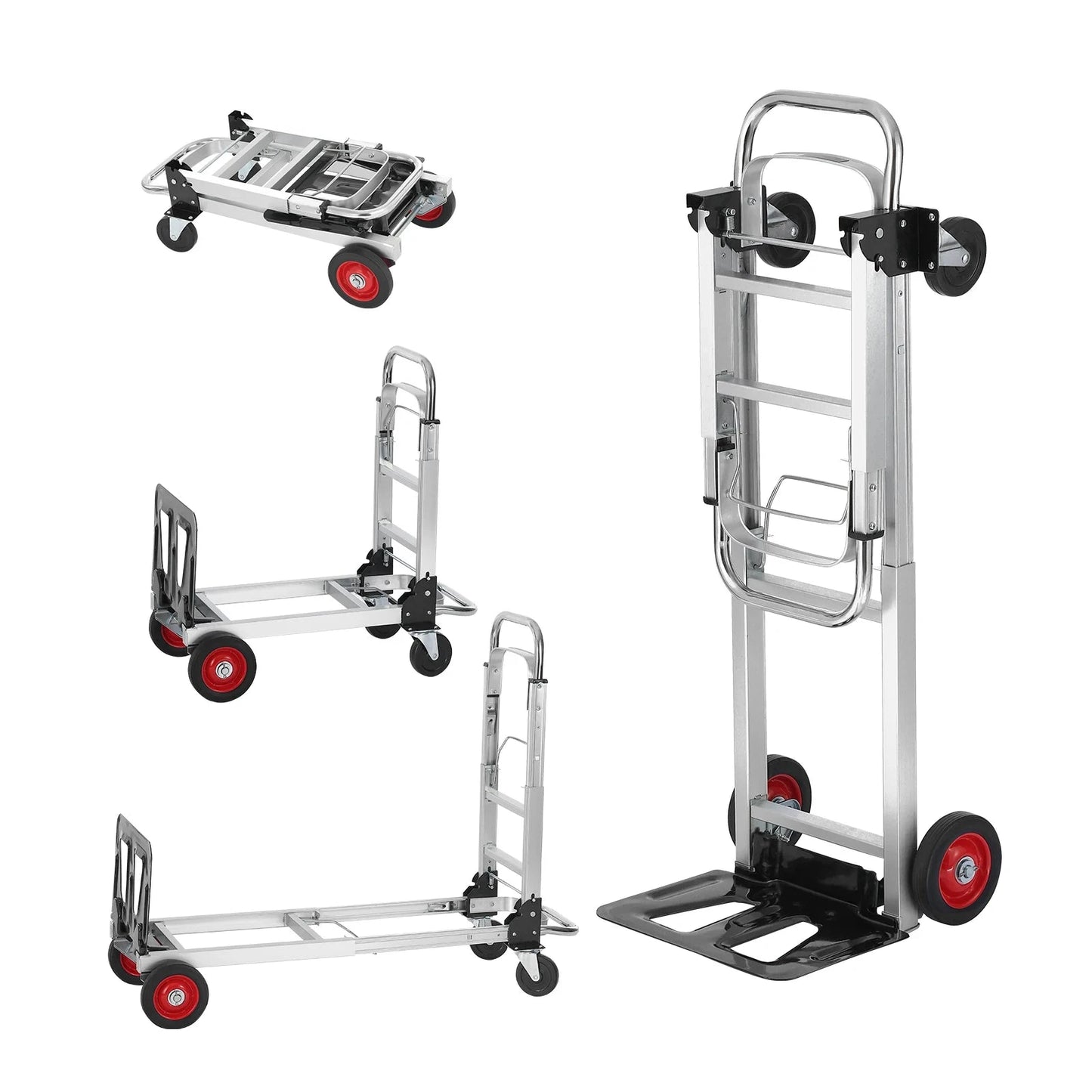 VEVOR Diable Pliant 180 Kg Transport Lourd Entrepôt Roues Robustes 400lbs Royaume-Uni