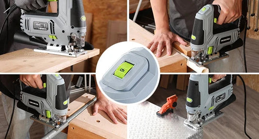 WORKPRO Scie Sauteuse Filaire 850W Coupe Précise Vitesse Variable Bois Métal Plastique