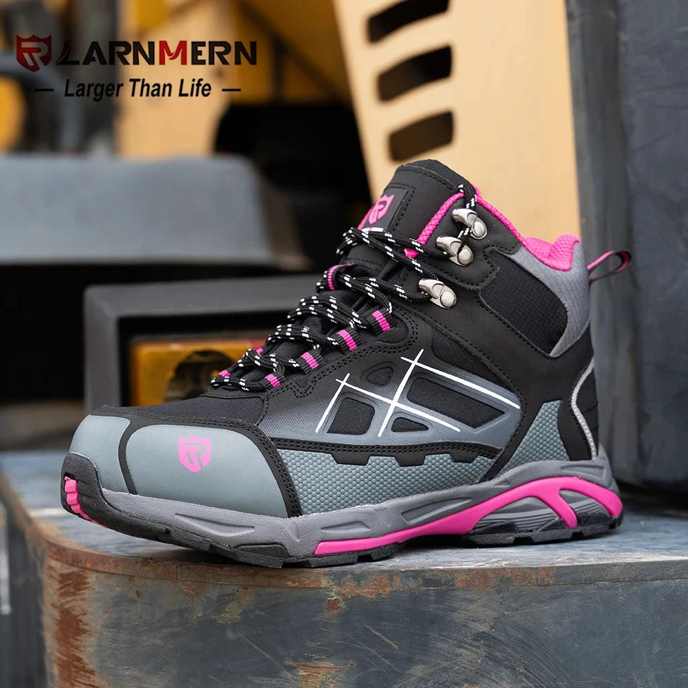 LARNMERN Bottes De Sécurité Embout Acier, Antidérapantes, Anti-Perforation