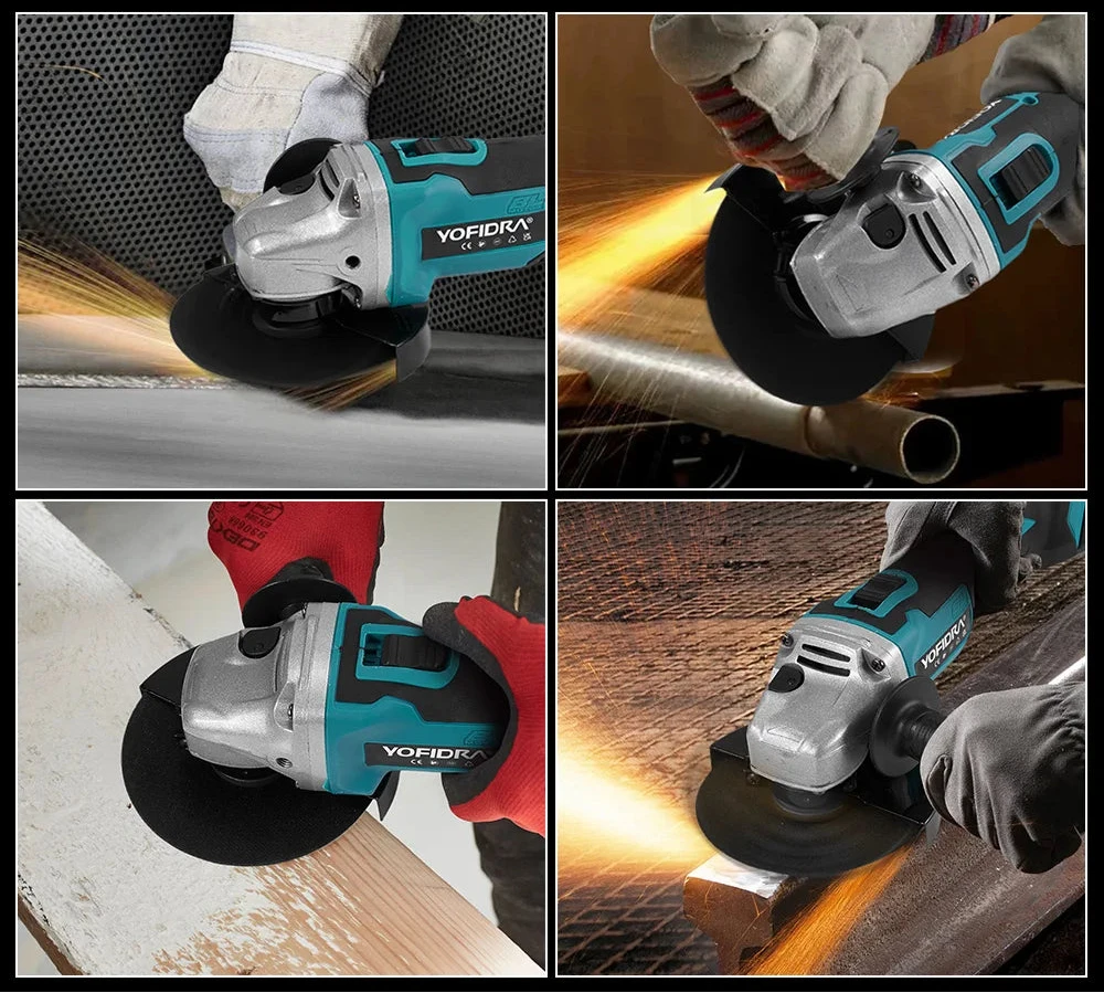 Yofidra Meuleuse D'Angle 125 Mm Brushless, Coupe Rapide, Compatible Makita 18V
