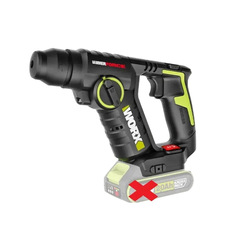 Worx Marteau Perforateur Sans Balais WU380S 20V Puissant SDS Plus PowerShare WU380S sans option