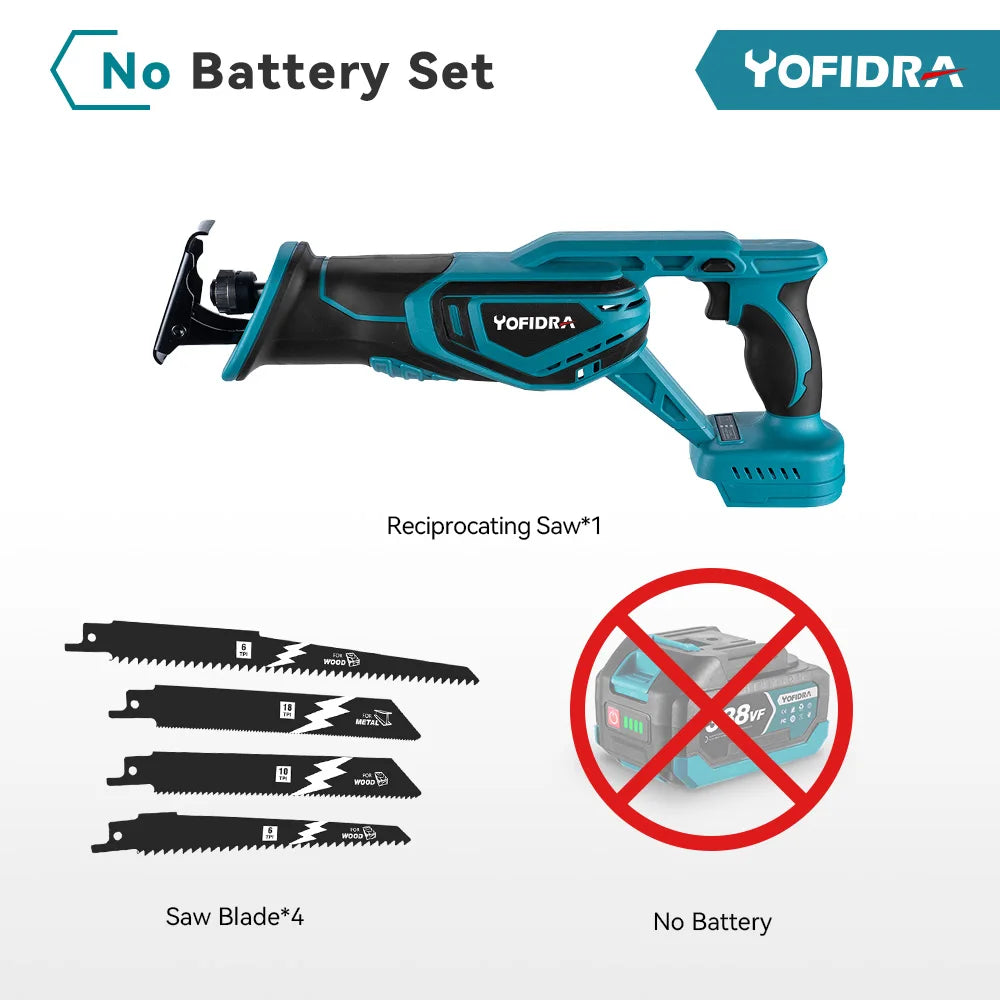 Yofidra Scie Sabre Brushless 3000 Tr Min Coupe Bois Métal 100 mm Pour Makita 18V - Manuzen