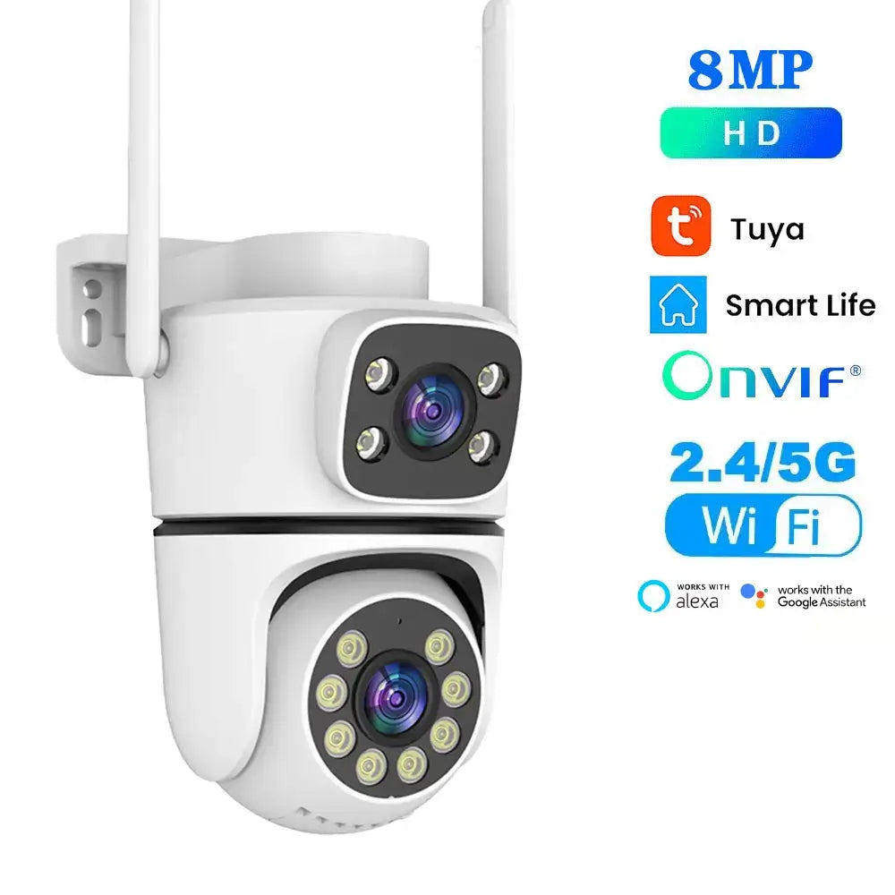 Caméra extérieure Wi-Fi PTZ double objectif – 8 ou 10 MP - 8 MP – sans carte mémoire / France / Prise européenne