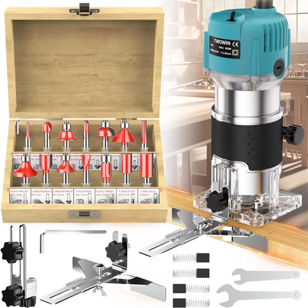 Défonceuse Bois 800W 30000 tours min Collet 6,35 mm Fraisage Précis Pack 2 Espagne