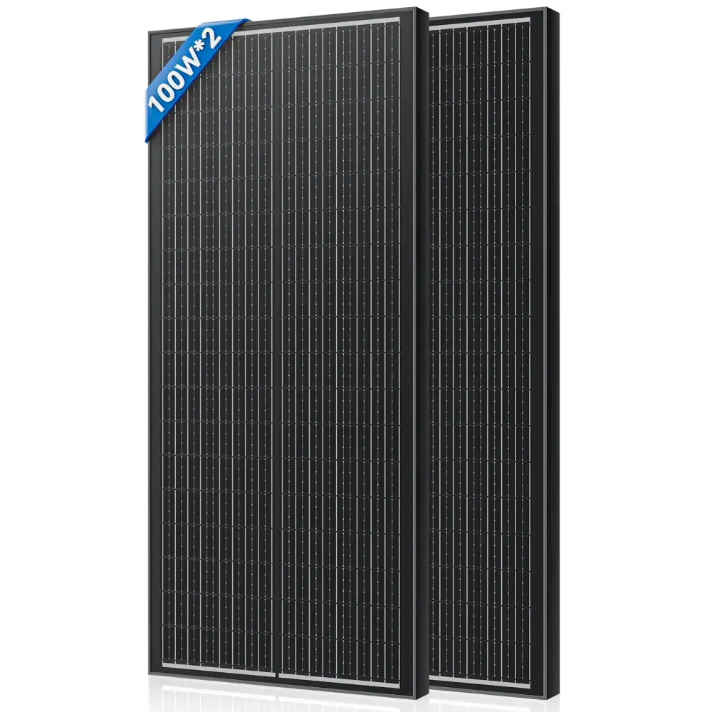Panneau Solaire Monocristallin 100W 12V Rigide Étanche Camping - 100W x 2 / France