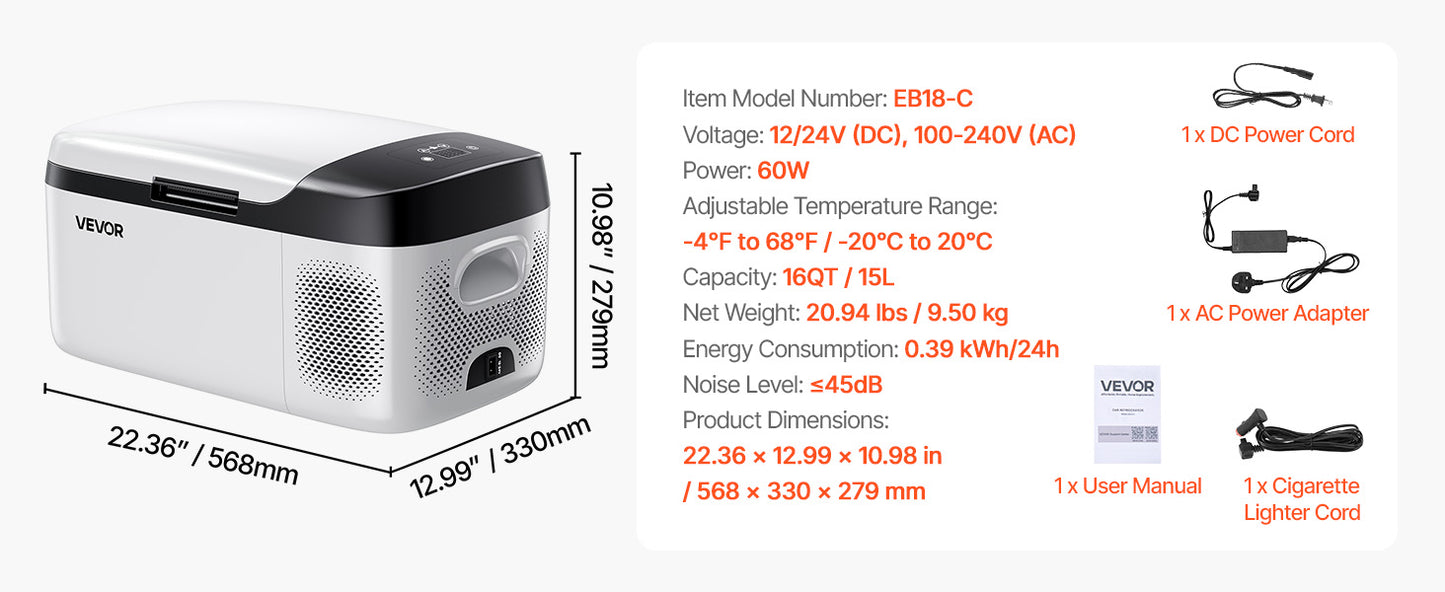 Réfrigérateur Portable 15L SucceBuy 12V Et 24V Avec Contrôle App