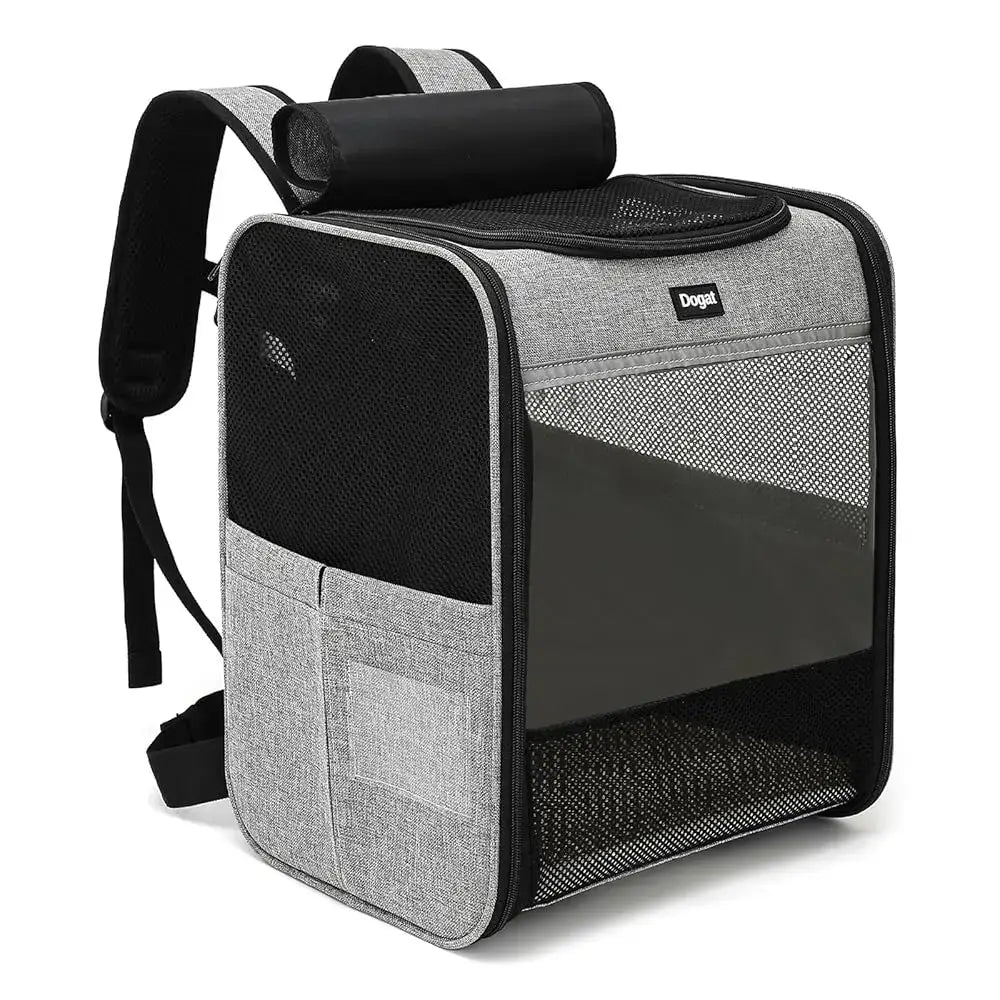 Sac à dos de transport pour chat ou chien – jusqu’à 10 kg – variante Gris – 34 × 27 × 40 cm