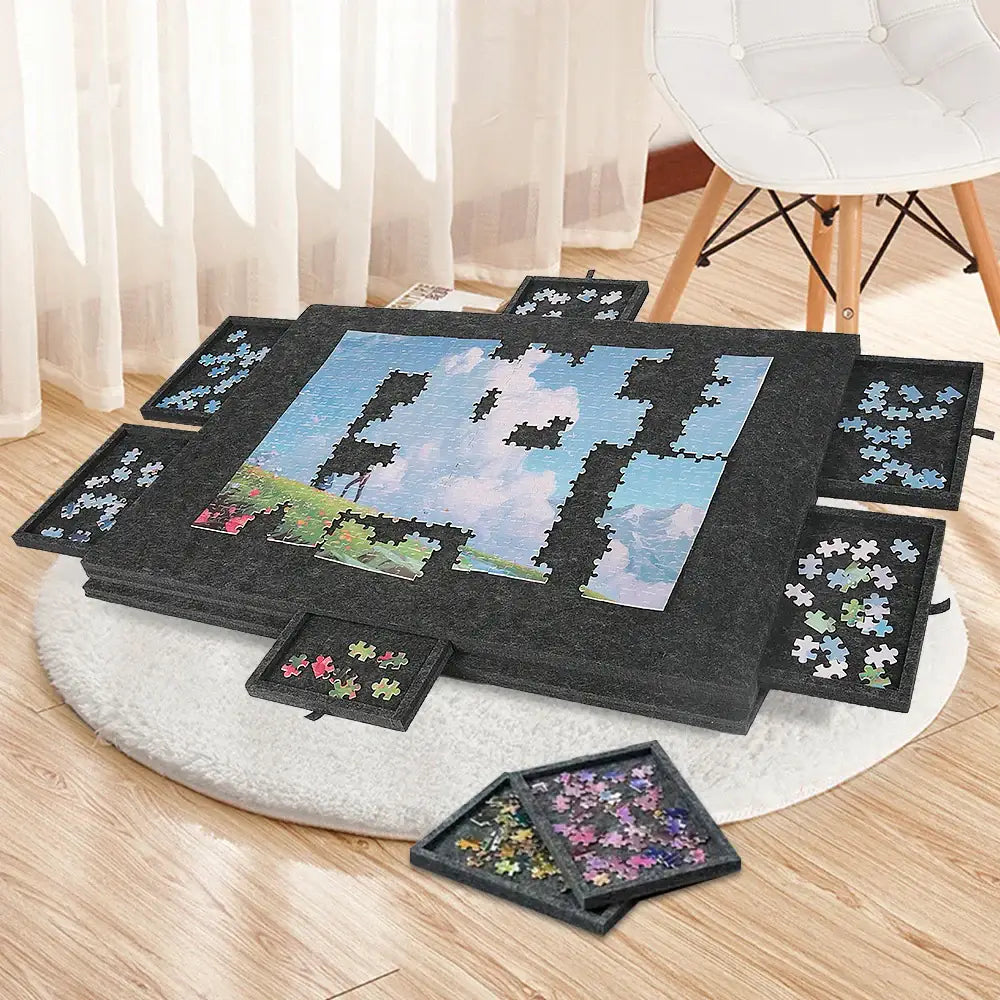 Table De Puzzle Portable En Feutre Pliable Avec Support Et Housse