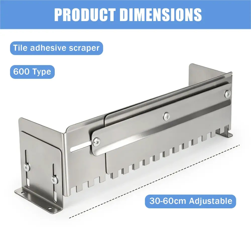 Truelle inox crantée réglable – pose de carrelage – détail 5