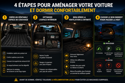 Comment aménager sa voiture pour dormir ? Guide en 4 étapes (2026)