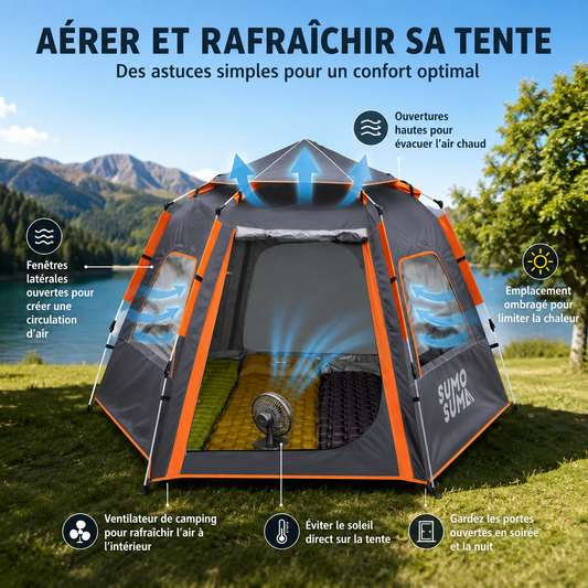 Comment aérer et rafraîchir une tente facilement ?