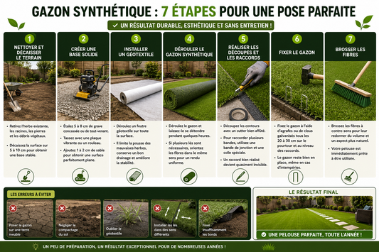Comment poser du gazon synthétique sur terre : le guide simple et efficace