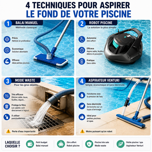 Comment aspirer le fond de ma piscine ? 4 méthodes efficaces