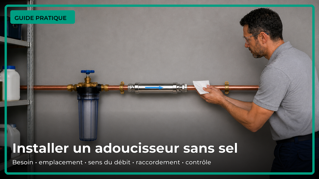 Installation réaliste d’un système antitartre sans sel sur l’arrivée d’eau d’une maison