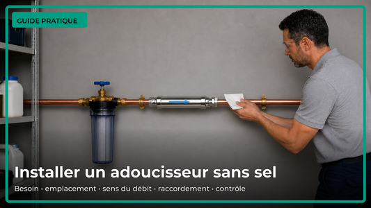 Installation réaliste d’un système antitartre sans sel sur l’arrivée d’eau d’une maison