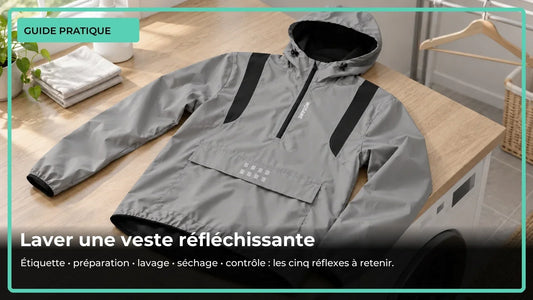 Veste WOSAWE grise préparée pour un entretien conforme à son étiquette