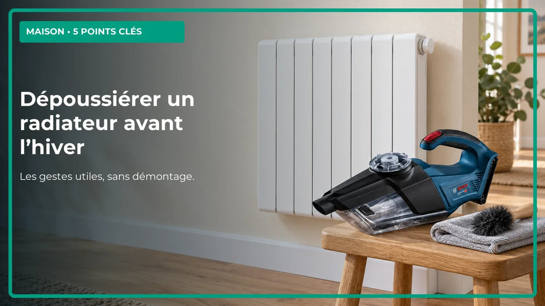 Dépoussiérer un radiateur avant l’hiver : cinq gestes avec des outils doux.