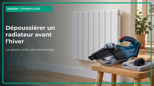 Dépoussiérer un radiateur avant l’hiver : cinq gestes avec des outils doux.