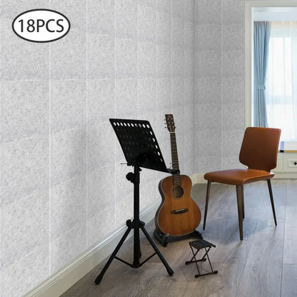 18 panneaux acoustiques autocollants 30 × 30 cm en polyester - Panneaux acoustiques autocollants
