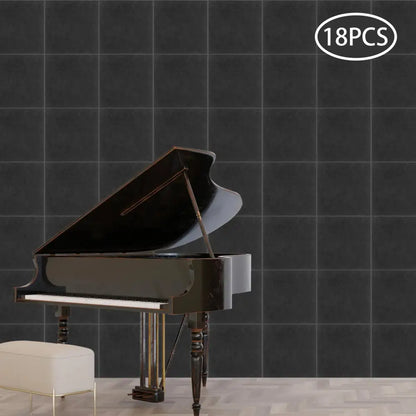 18 panneaux acoustiques autocollants 30 × 30 cm en polyester - Panneaux acoustiques autocollants
