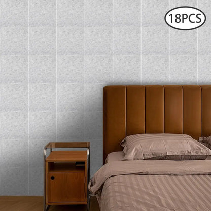 18 panneaux acoustiques autocollants gris clair 30 × 30 cm - Gris clair / France - Panneaux acoustiques autocollants