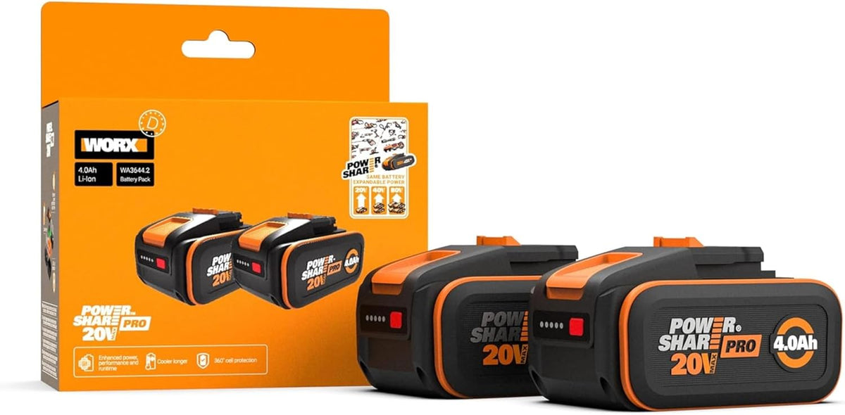 Pack 2 Batteries Powershare Pro 20V 4 Ah WA3644.2