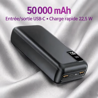 Batterie externe 50 000 mAh – texte en français