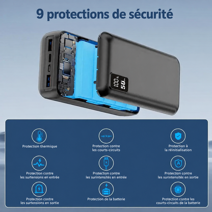 Batterie externe 50 000 mAh – texte en français