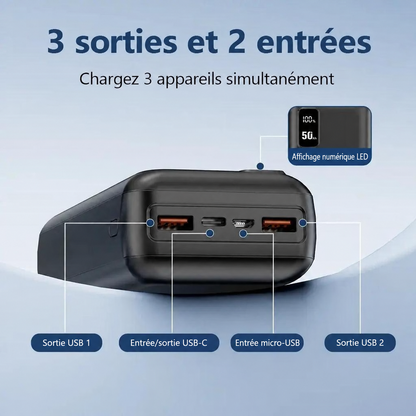 Batterie externe 50 000 mAh – texte en français