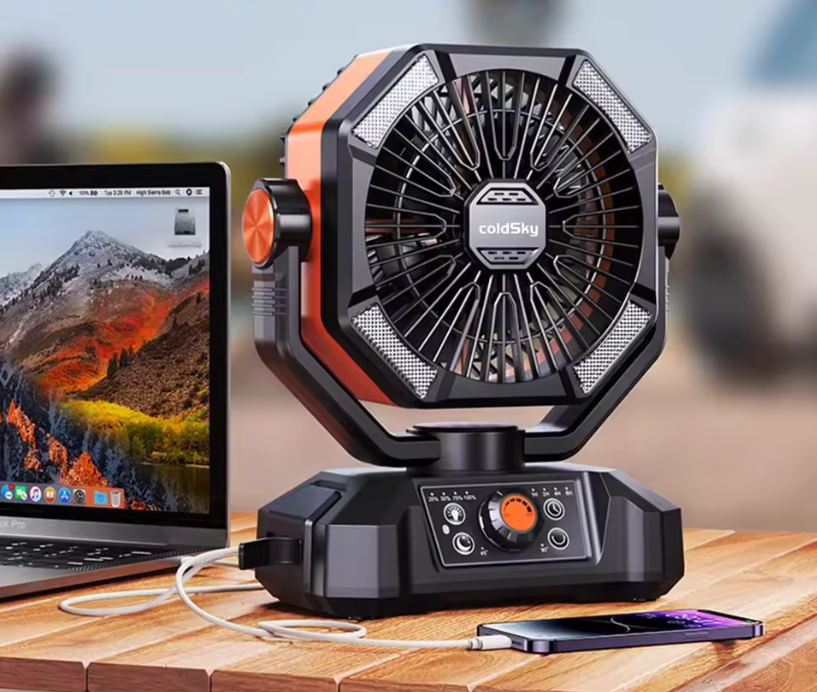 Ventilateur Camping Portable Avec Lanternes LED Et Batterie 20000mAh