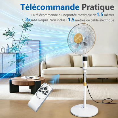 Ventilateurs Sur Pied Intelligents Télécommande, 6 Vitesses Réglables