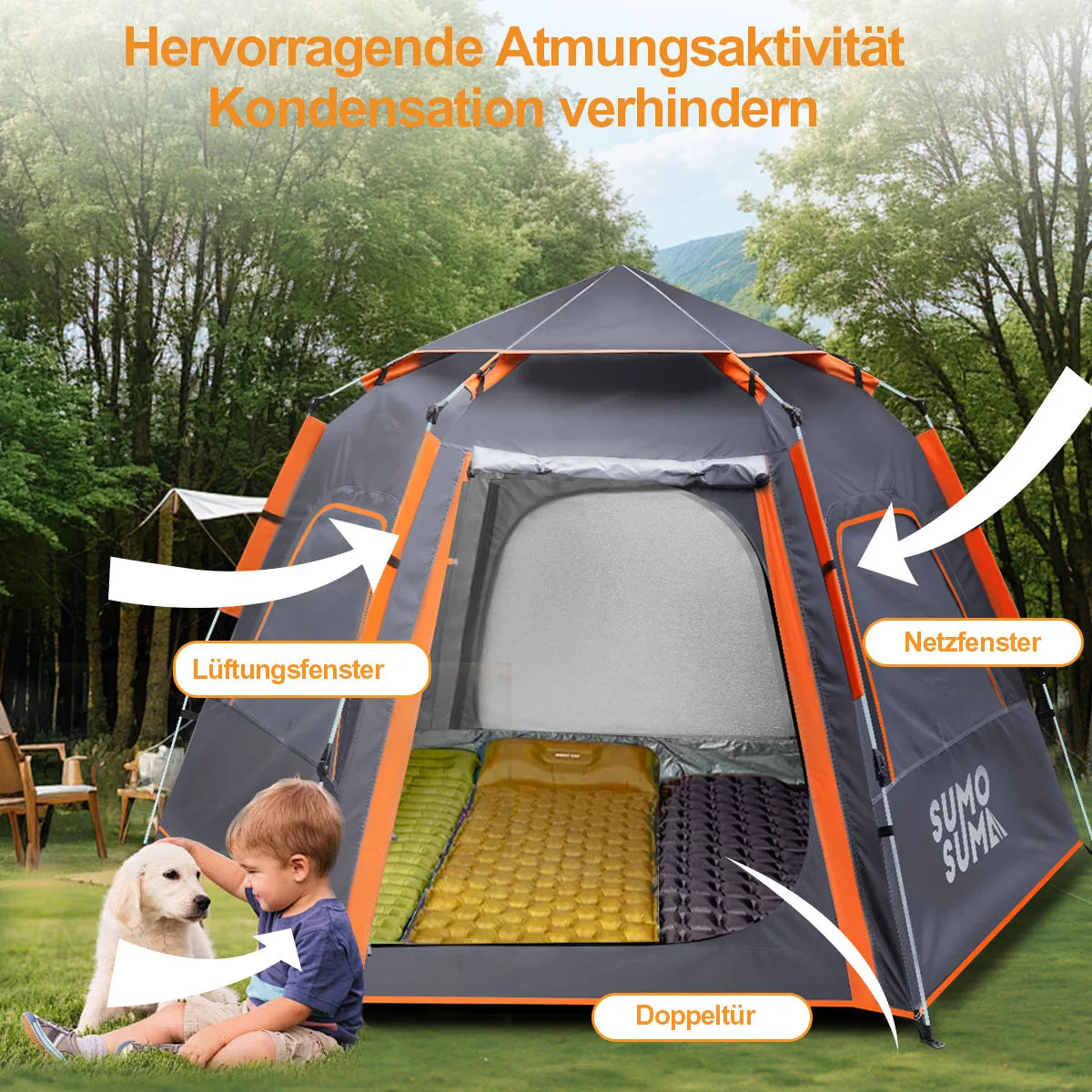 Tente De Camping Instantanée À Ouverture Rapide Pour 3 À 4 Personnes