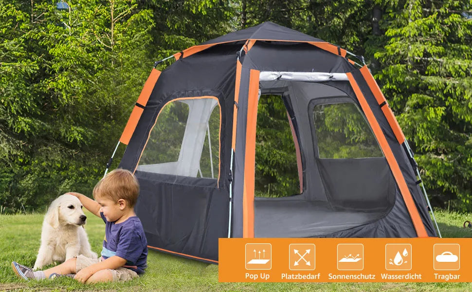 Tente De Camping Instantanée À Ouverture Rapide Pour 3 À 4 Personnes