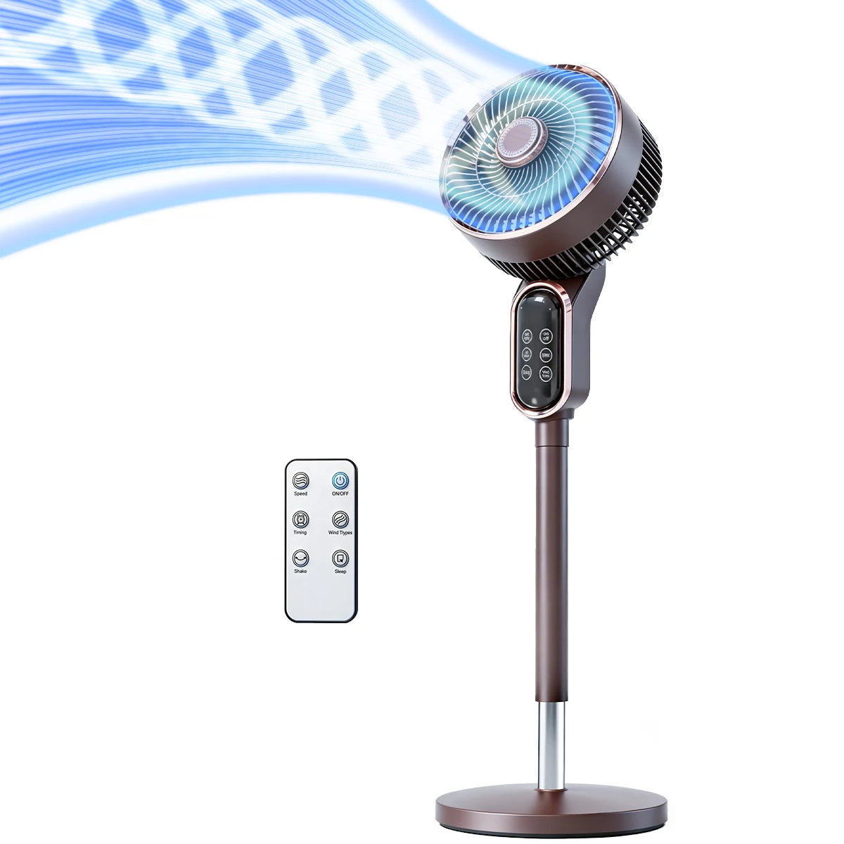 Ventilateur Sur Pied Silencieux Télécommande 3 Vitesses