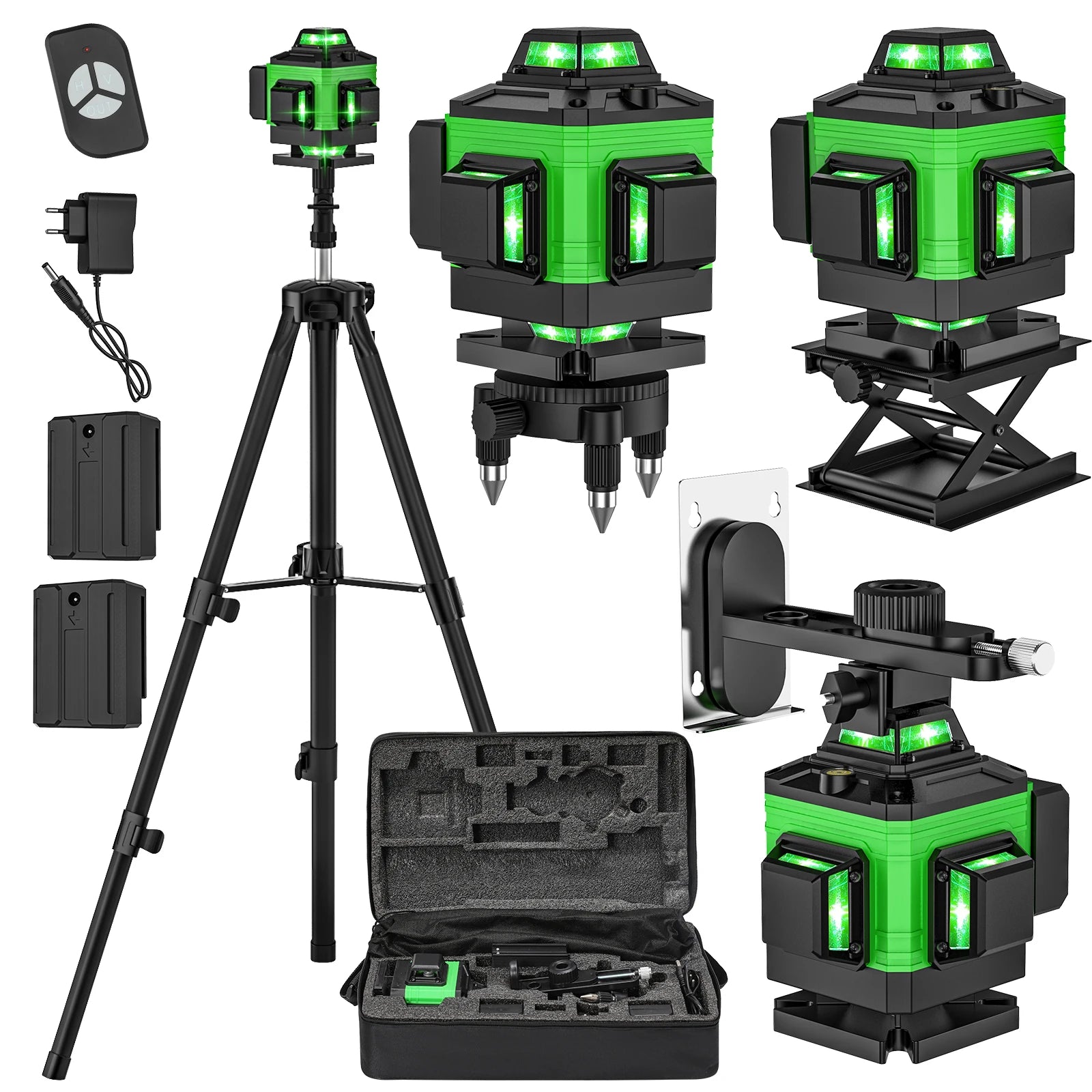 Niveau Laser 4D 16 Lignes Vert Alignement Précis 3x360 Auto Nivellement USB