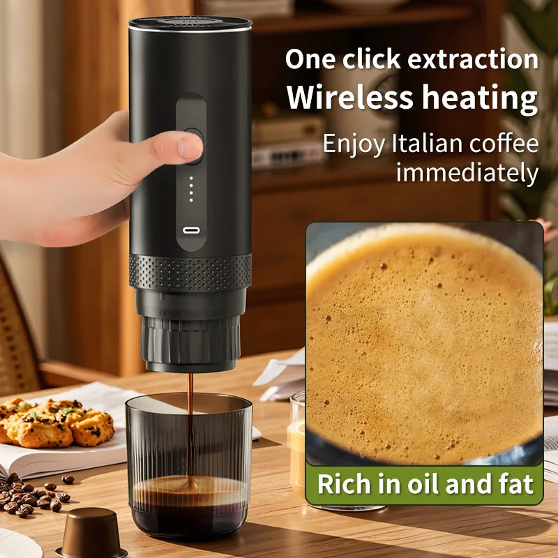 Cafetière expresso portable électrique – capsules et café moulu