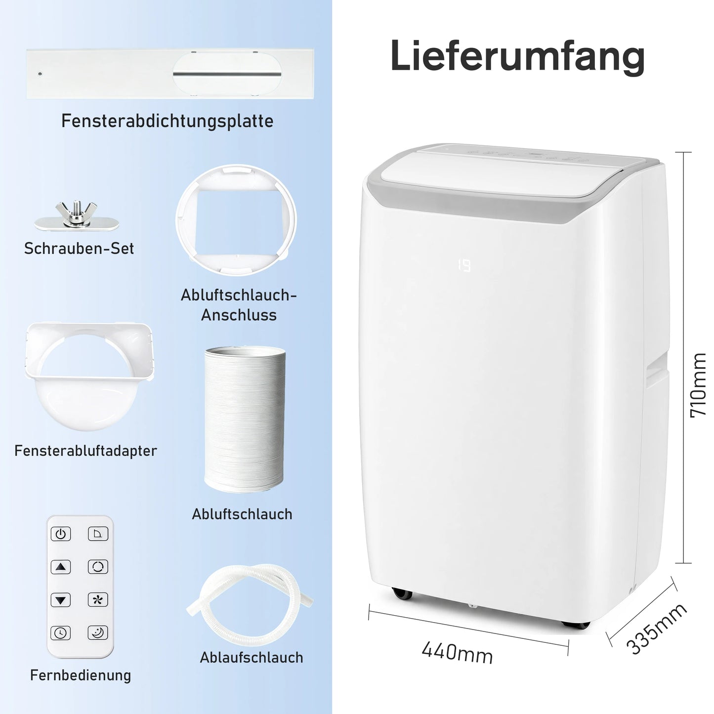 Climatiseur Portable 12000 BTU 5 En 1 Avec Télécommande