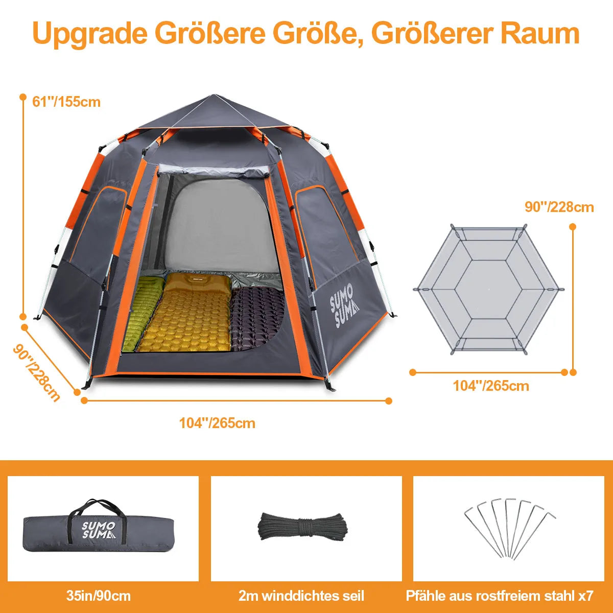Tente De Camping Instantanée À Ouverture Rapide Pour 3 À 4 Personnes