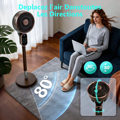 Ventilateur Sur Pied Silencieux Télécommande 3 Vitesses