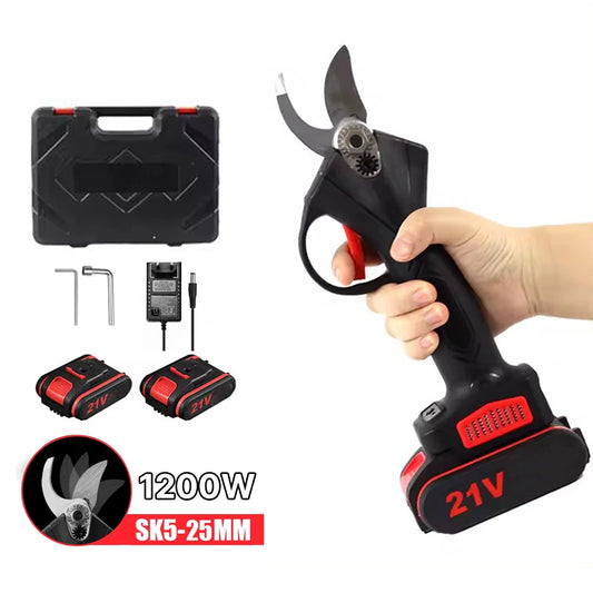 Sécateur Électrique Sans Fil 1200W 25mm - Coupe Puissante Pour Arbres Fruitiers