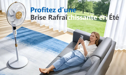 Ventilateurs Sur Pied Intelligents Télécommande, 6 Vitesses Réglables